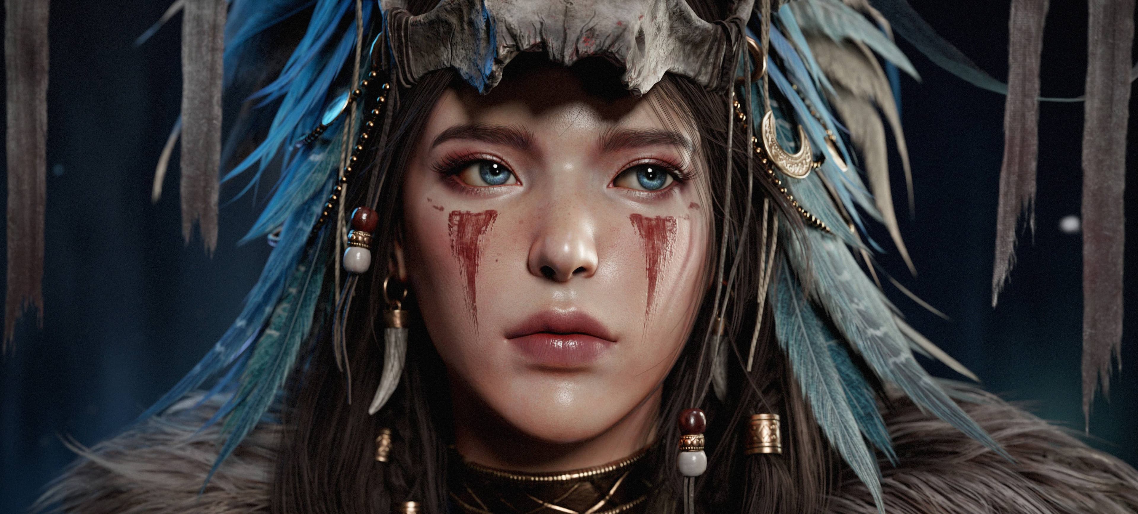 Creating a Shaman Girl with Intricate Clothes & Accessories in 3D