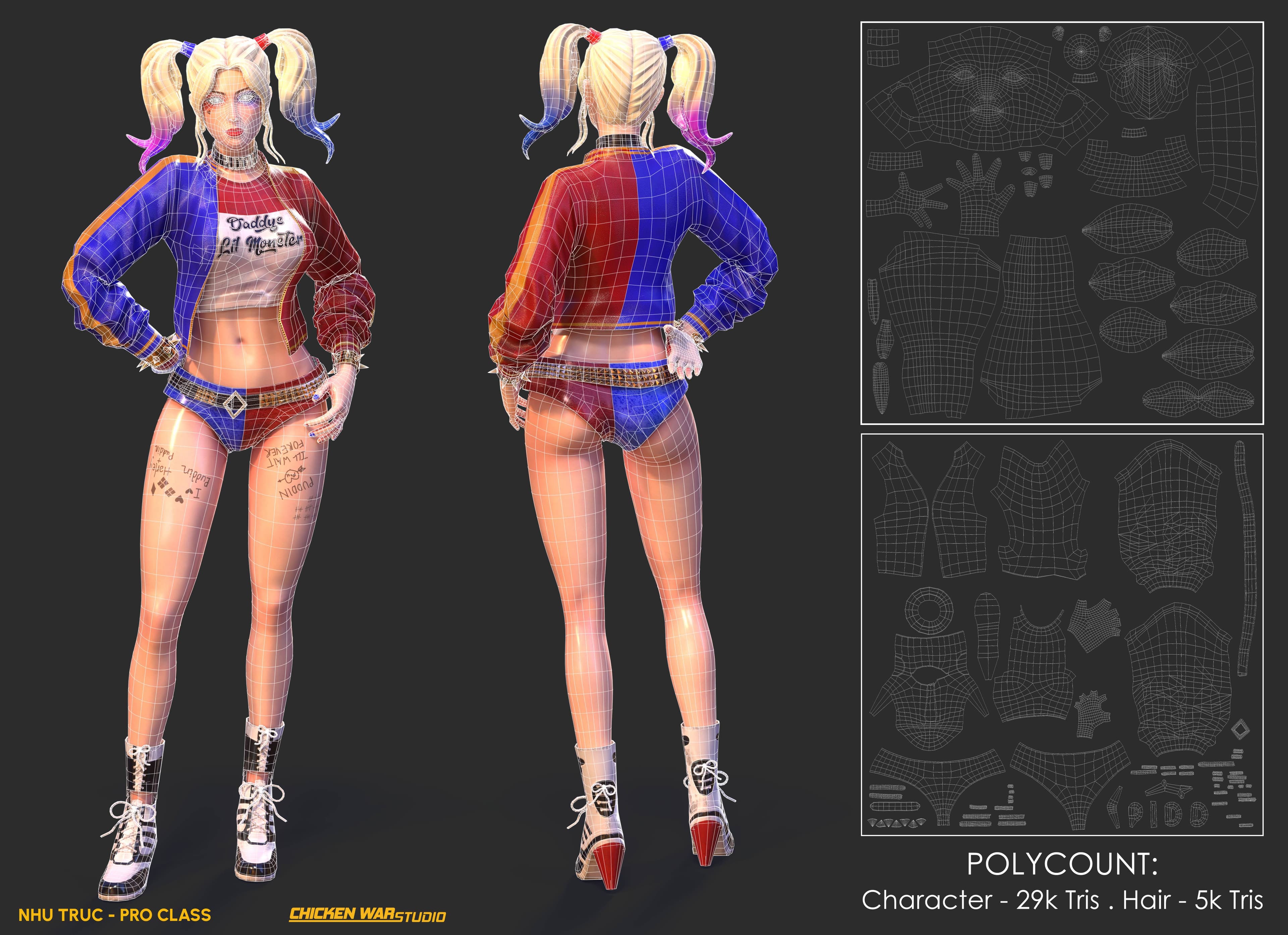Chicken War Studio Student work, Nhu Truc - Harley Quinn